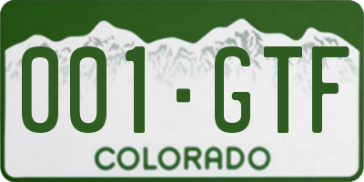 CO license plate 001GTF
