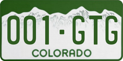 CO license plate 001GTG