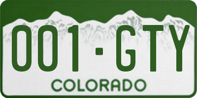CO license plate 001GTY