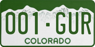 CO license plate 001GUR