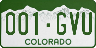 CO license plate 001GVU