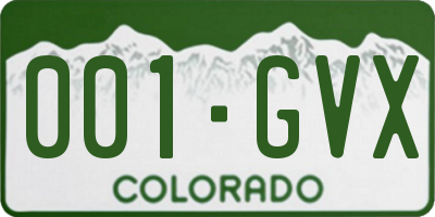 CO license plate 001GVX