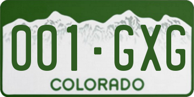 CO license plate 001GXG