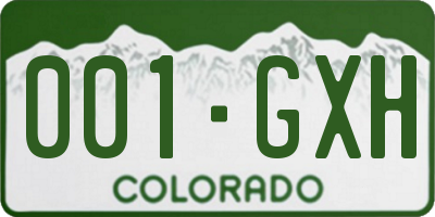 CO license plate 001GXH