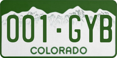 CO license plate 001GYB