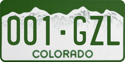 CO license plate 001GZL