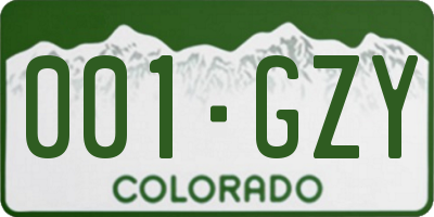 CO license plate 001GZY