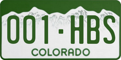 CO license plate 001HBS