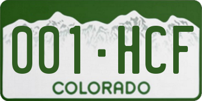 CO license plate 001HCF