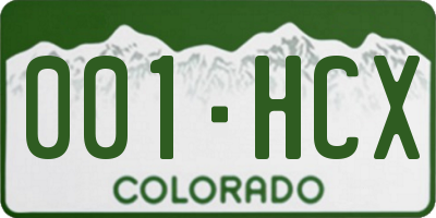 CO license plate 001HCX