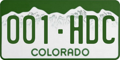 CO license plate 001HDC