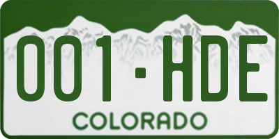CO license plate 001HDE