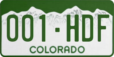 CO license plate 001HDF