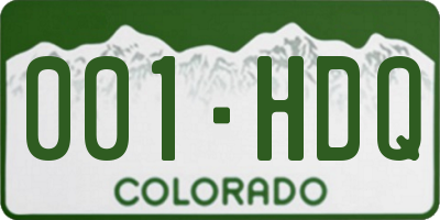 CO license plate 001HDQ