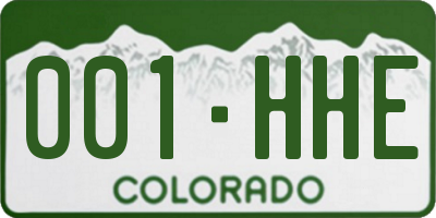 CO license plate 001HHE
