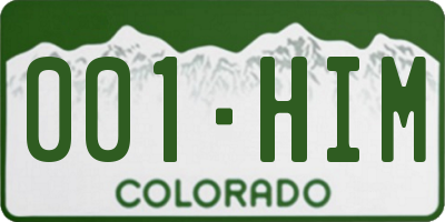 CO license plate 001HIM