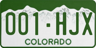 CO license plate 001HJX