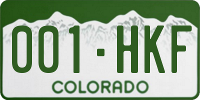CO license plate 001HKF