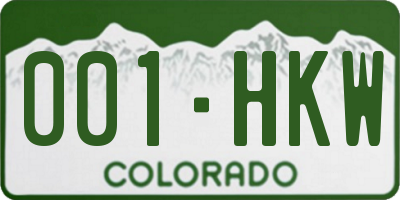 CO license plate 001HKW