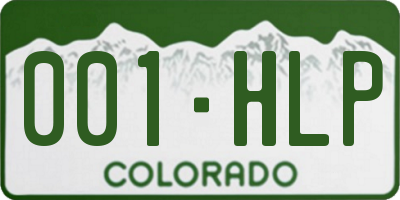 CO license plate 001HLP