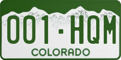 CO license plate 001HQM