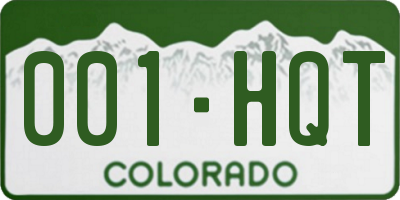 CO license plate 001HQT