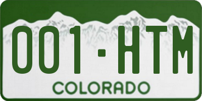 CO license plate 001HTM