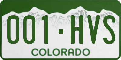 CO license plate 001HVS
