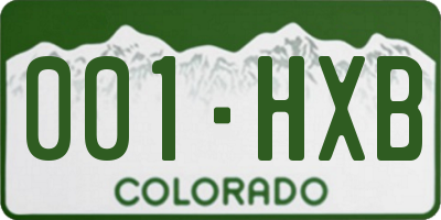 CO license plate 001HXB