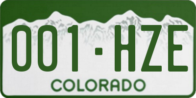 CO license plate 001HZE