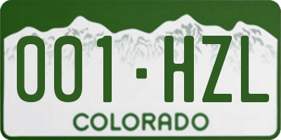 CO license plate 001HZL