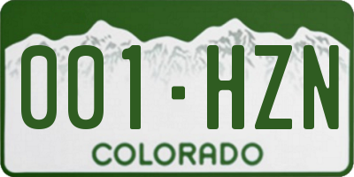 CO license plate 001HZN