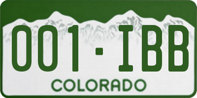 CO license plate 001IBB