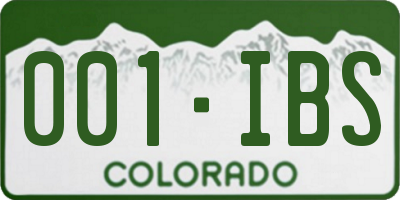 CO license plate 001IBS