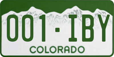 CO license plate 001IBY