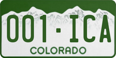 CO license plate 001ICA