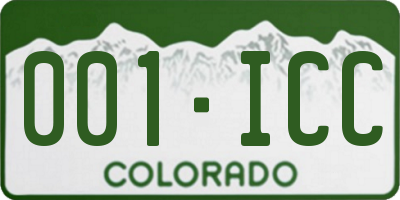 CO license plate 001ICC