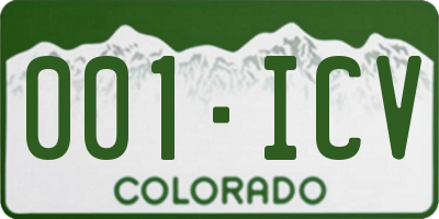 CO license plate 001ICV