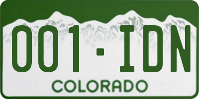 CO license plate 001IDN