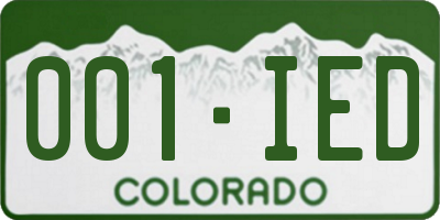 CO license plate 001IED