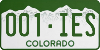 CO license plate 001IES