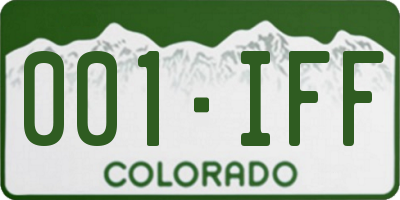CO license plate 001IFF