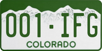 CO license plate 001IFG
