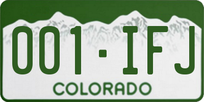 CO license plate 001IFJ