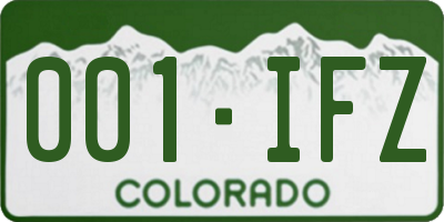 CO license plate 001IFZ
