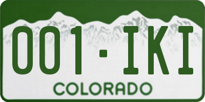 CO license plate 001IKI