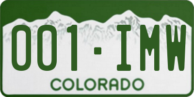 CO license plate 001IMW