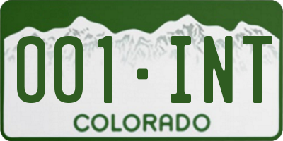 CO license plate 001INT