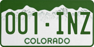 CO license plate 001INZ
