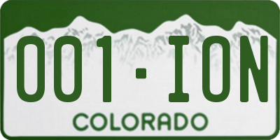 CO license plate 001ION